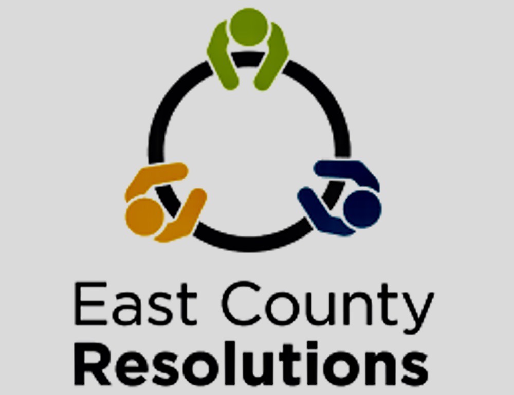 East County Resolutions logo, featuring graphic of three people sitting around a circular table.
